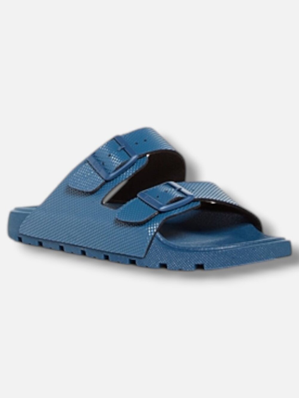 Hugo Boss Men Blue Surfley Embossed Slip-on Slide Sandals Shoes Size 46